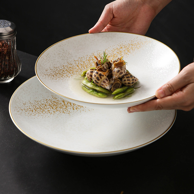 Xingxing Chinese exquisite cold dish plate club hotel ceramic soup bowl tableware cold dish plate serving dishes Chinese restaurant soup plate