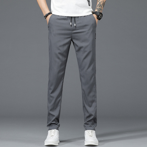 Loose Quick-Drying Breathable Ice Silk Sports Pants 2024 Summer Thin Comfort Men's Casual Pants
