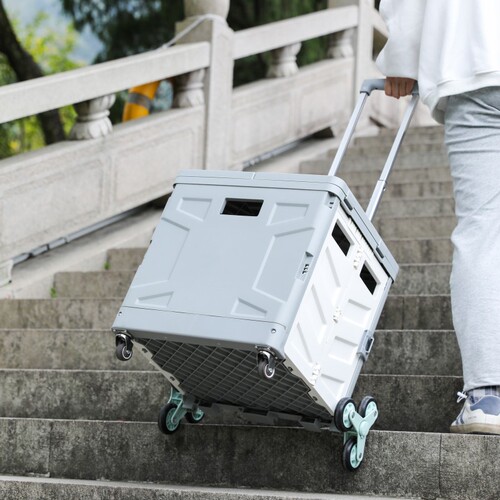 Folding Portable Shopping Cart Vegetable Cart Home Telescopic Cart Hiking Camping Stair Climbing Hand Truck One Piece Dropshipping