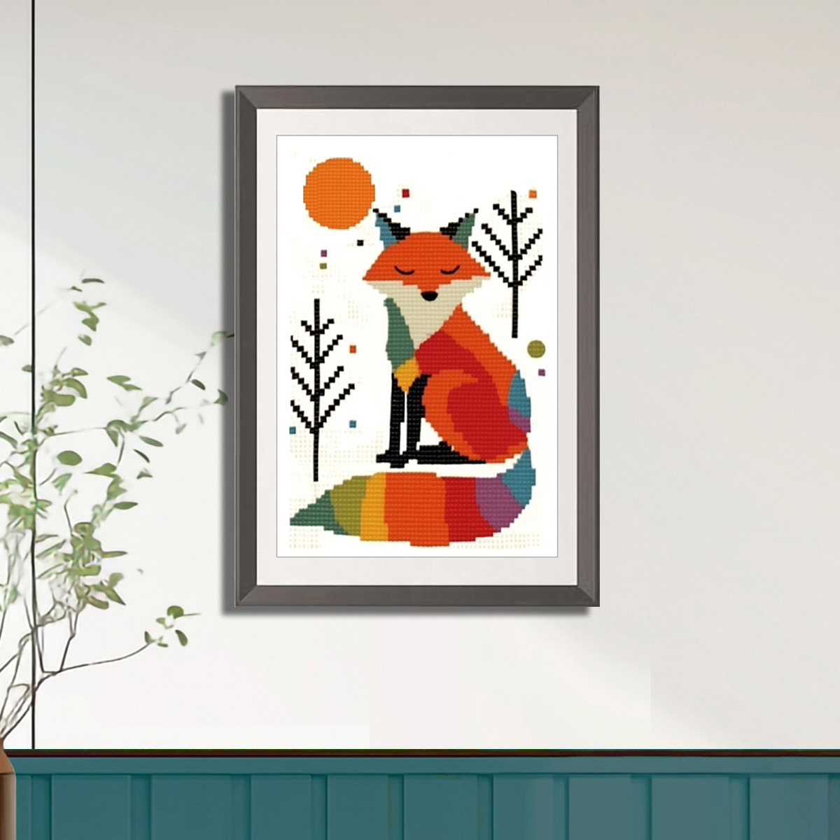 Explosiva transfronteriza Red Fox nuevo kit de bricolaje de punto de cruz Red Fox linda mascota hecha a mano decoración del hogar pintura pared image 3