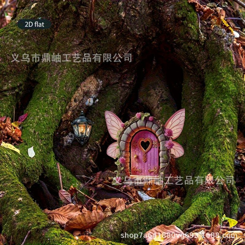 New Magic Exquisite Mushroom House Tree Stump Decoration 2D Wooden Holiday Decoration Door Sign Decorative Craft