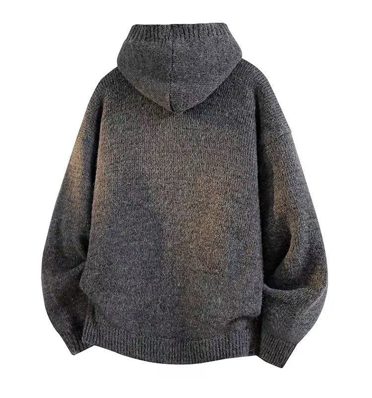 Dicker Oversized Strickcardigan Für Herren Mit Kapuze Winter_voghion.com