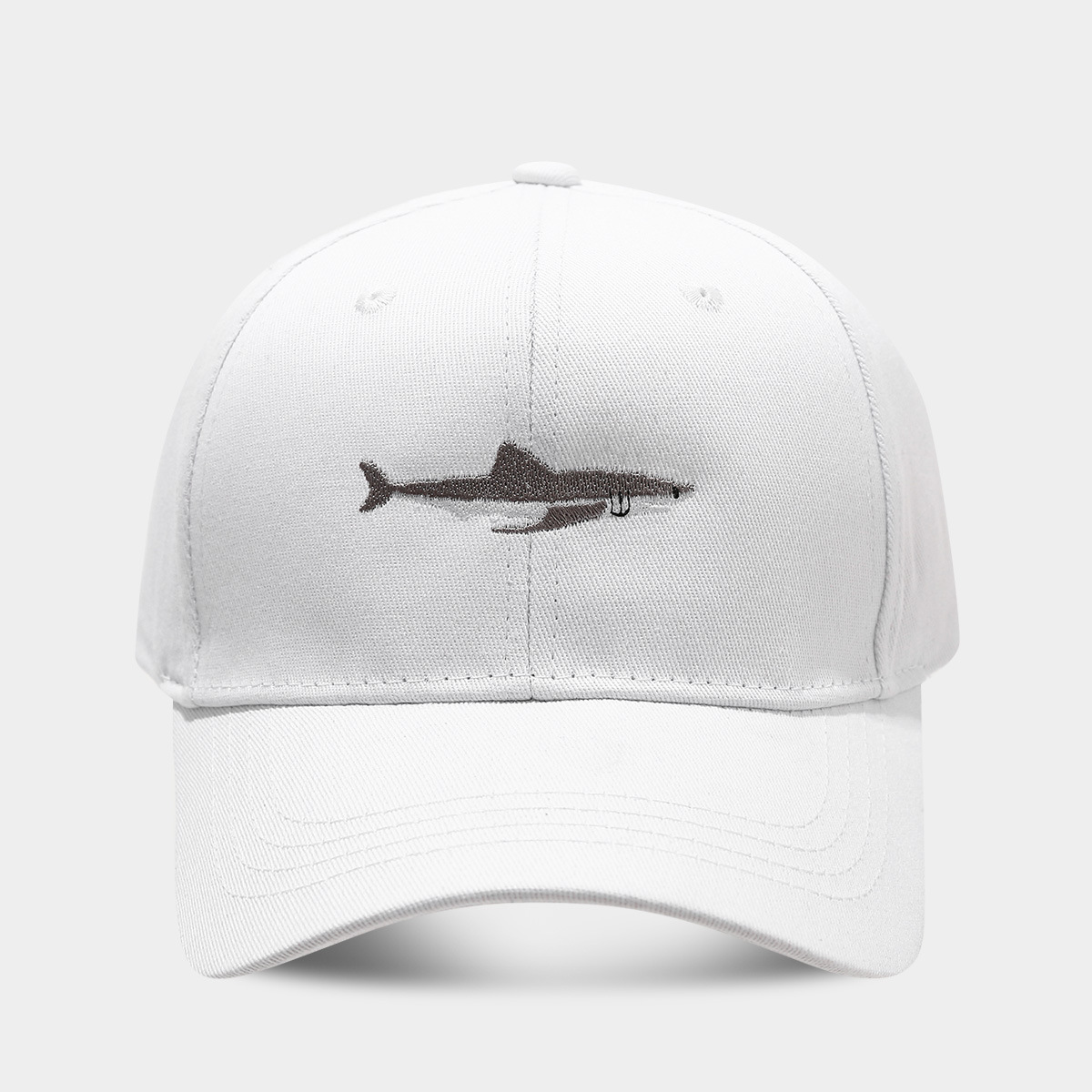 AliExpress transfronteriza de comercio electrónico de la venta caliente gorra de béisbol bordado de tiburón de algodón vintage gorra de pico al aire libre de viaje sombrero para el sol