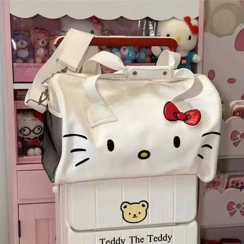 Дорожная сумка через плечо (Hello Kitty) мультяшная, белая