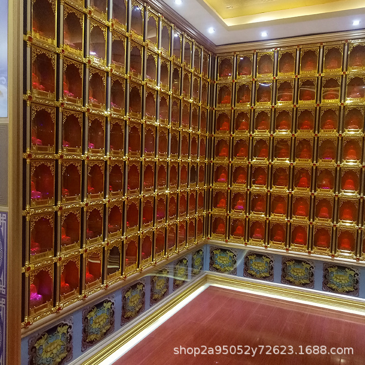 万佛墙铝合金佛龛智能寺庙道观千佛牌位架地宫防琉璃佛像壁柜神龛|undefined