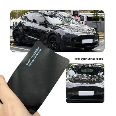 Axxpel Car Pet Color-Changing Film for Full Vehicle Use, Specialized for Extended Application, Body Protection Film, Liquid Metal Black