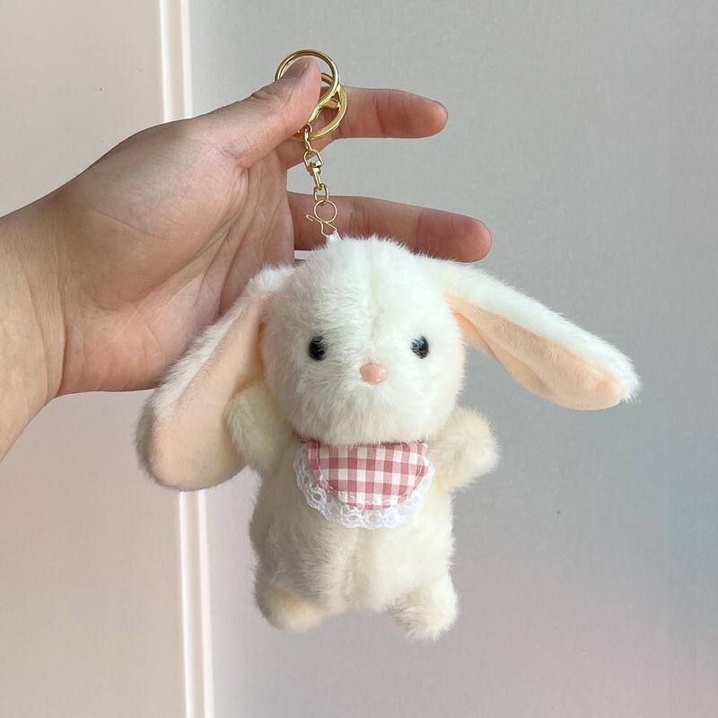 かわいいウサギのぬいぐるみのキーホルダーカップルのバッグのペンダント|undefined
