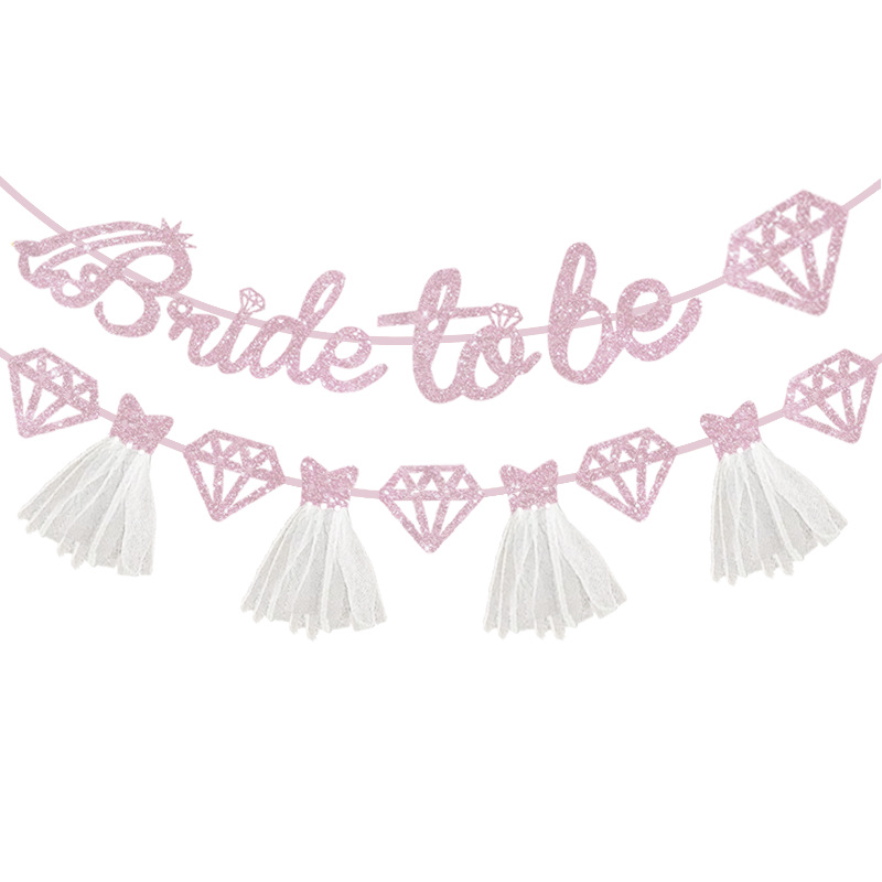 Transfronterizo fiesta de solteros bridete be vestido de novia estilo polvo brillante tira bandera polvo letras de diamante falda fiesta de solteros