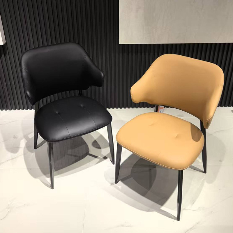 レストランのソフトパッケージダイニングチェア、家庭用の新しいスタイルのダイニングスツール、待ち行列の椅子、カフェのシンプルなレジャー背もたれ椅子|undefined