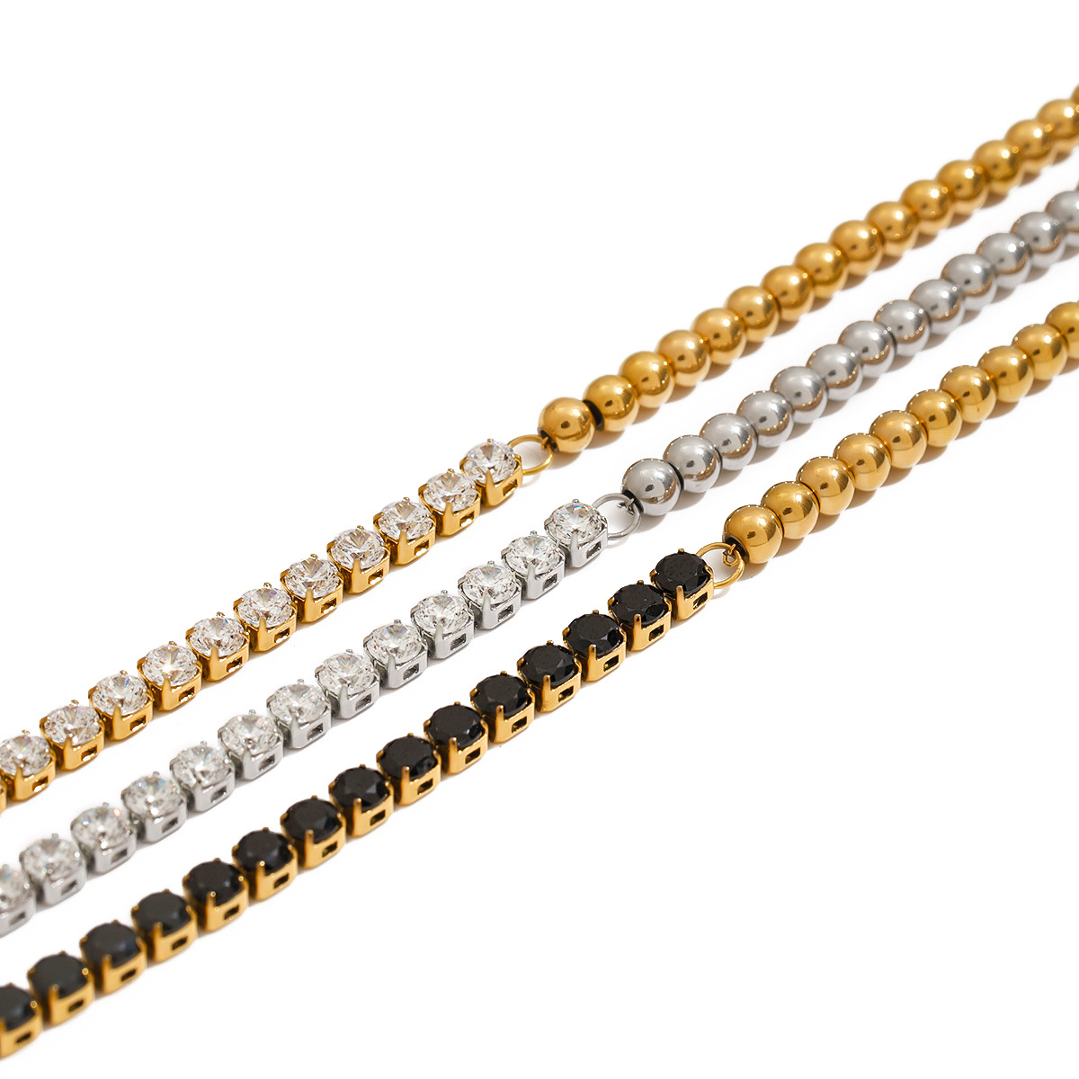 Jeding Pulsera de circón de acero inoxidable europea y americana apilada para mujer, joyería de lujo ligero de alta gama, joyería de acero de titanio que no se desvanece, transfronteriza image 6