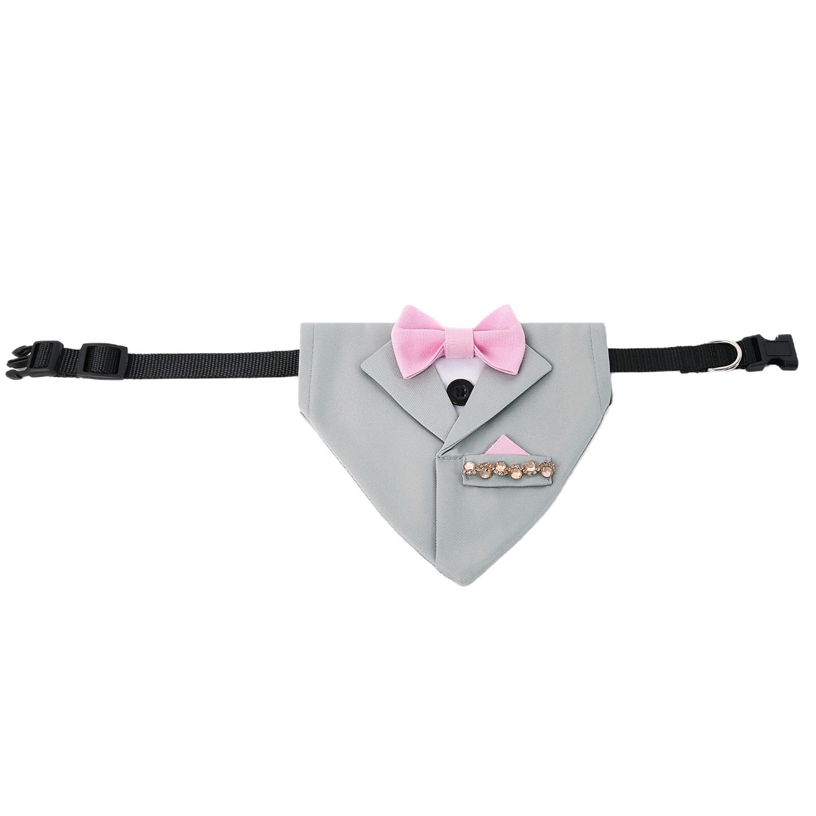 Nuevo traje de mascota transfronterizo toallas triangulares de perforación caliente fiesta de boda mascota decoración bufandas perros perros collares