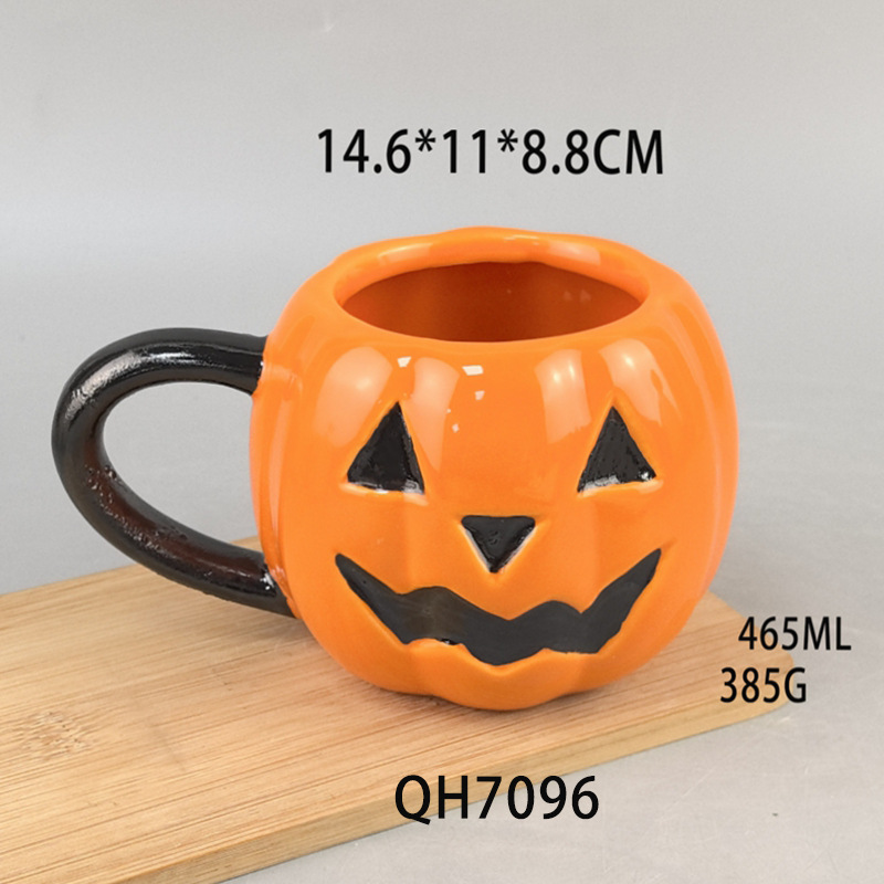 Taza de calabaza linda cuidadosamente seleccionada Taza de zombies del festival de fantasmas del viento Taza de naranja Taza de café Juego de cerámica personalizado