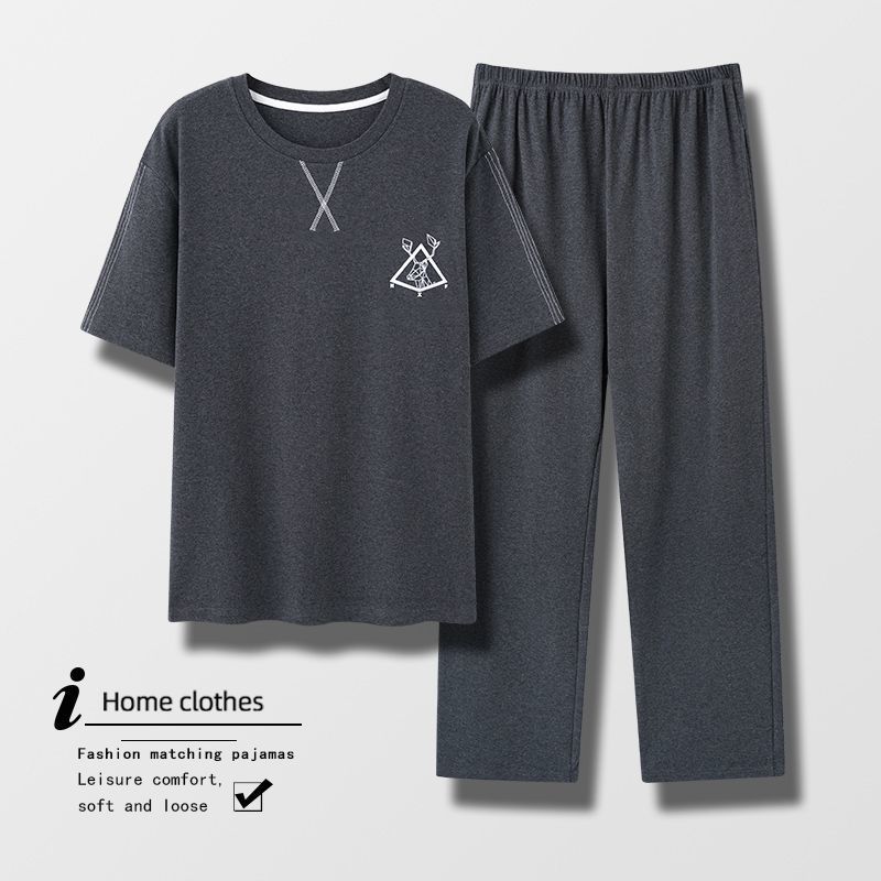 100% pijamas pantalones de algodón de manga corta de verano para hombres ropa para el hogar traje de verano Delgado suelto más tamaño