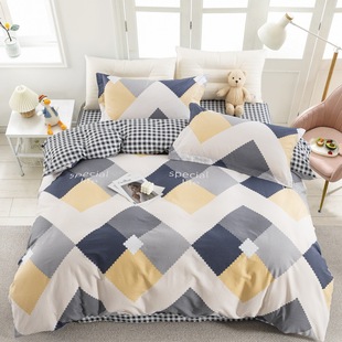 Twill Cotton Four-Piece Set, Pure Cotton Bed Sheet and Duvet Cover Three-Piece Set, Duvet Cover, Bed Sheet, Dormitory Bedding, Long-Staple Cotton