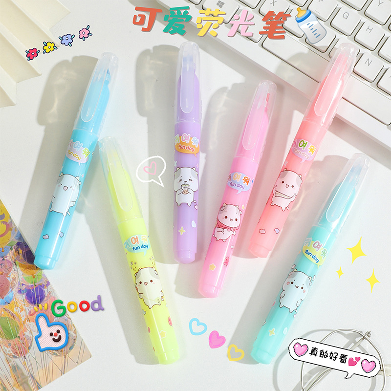 Morandi marcador de color de ojos para estudiantes marcador de cabeza ultra suave de gran capacidad marcador de cabeza diagonal marcador