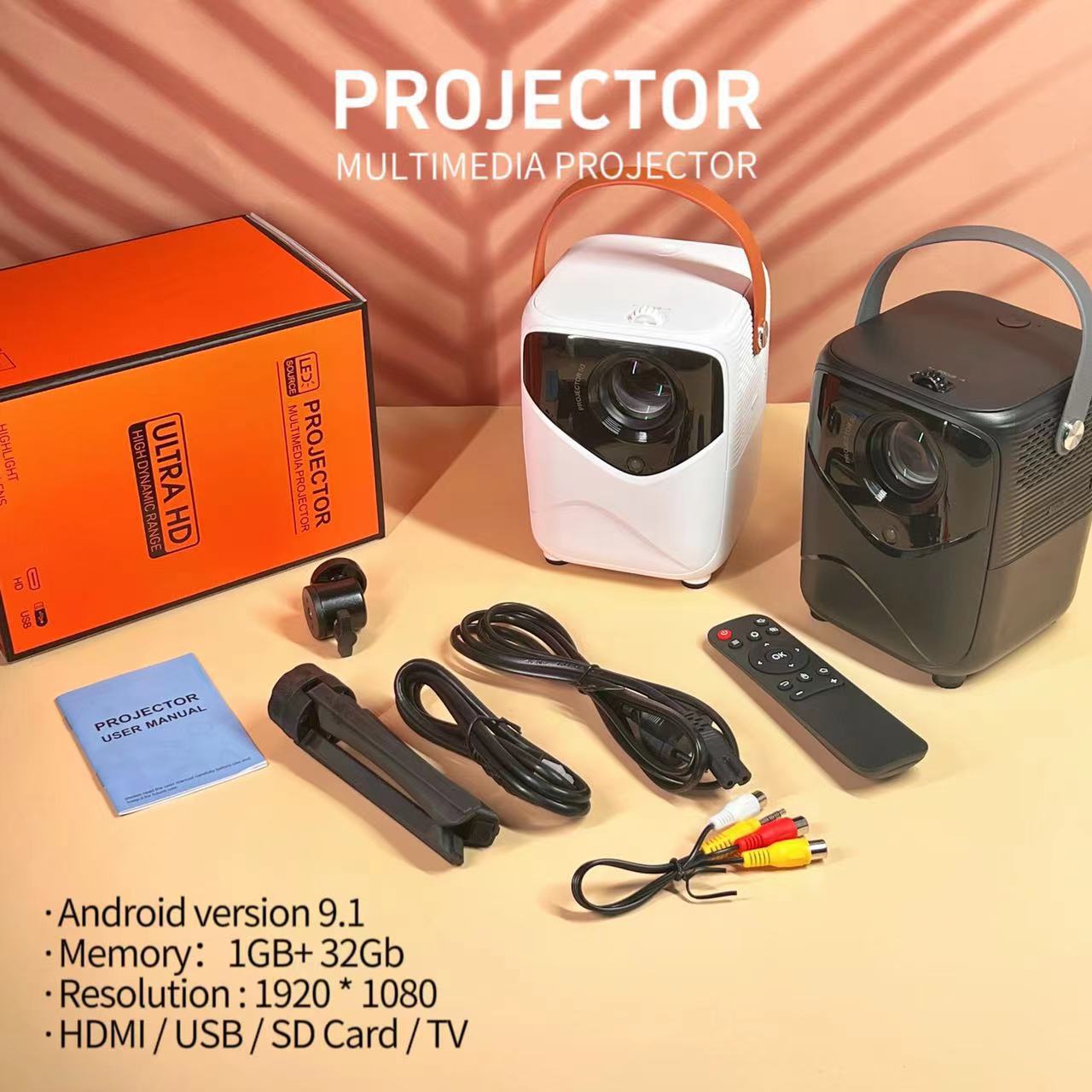 Cross-border Umiio Projector T10 Smart Portable Projector HDMI Mini A009 HD Projector Wholesale