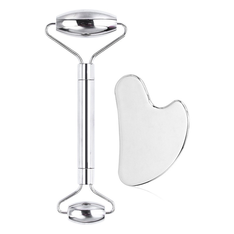 Cara transfronteriza cara cara cara de acero inoxidable tablero de masaje rodillo masajeador en forma de corazón ojos belleza meridiano varilla de belleza varilla de belleza