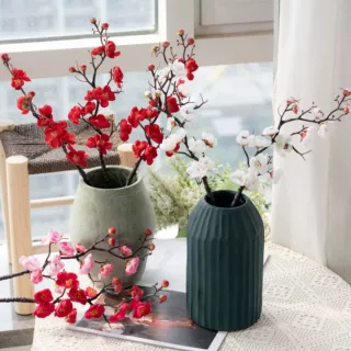 腊梅梅花仿真花婚庆装饰品植物盆景INS风玫瑰花植物墙花墙跨境