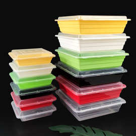 美式一次性打正方形餐盒 加厚外卖打包盒沙拉水果盒 PP塑料打包盒