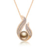 Fashionable retro accessory, pendant from pearl, necklace, European style, simple and elegant design