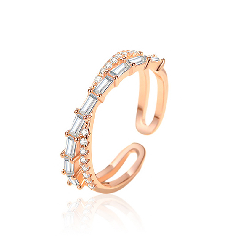 Anillo de nicho s925 plata entrelazada estilo coreano Cruz diamante con incrustaciones ZIRCON anillo femenino luz lujo alto sentido anillo moda lote