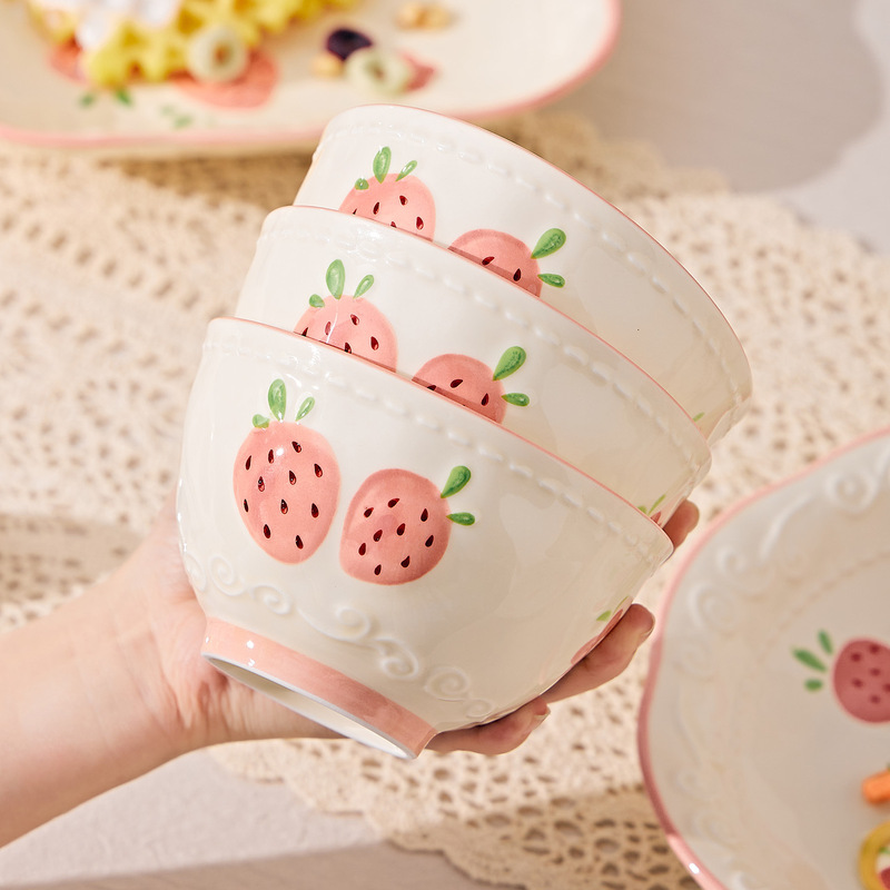 Underglaze Ceramic Tableware 2026 New Model Simple and Stylish Household Bowls and Chopsticks Rice Bowl Dish Set Dining Bowl