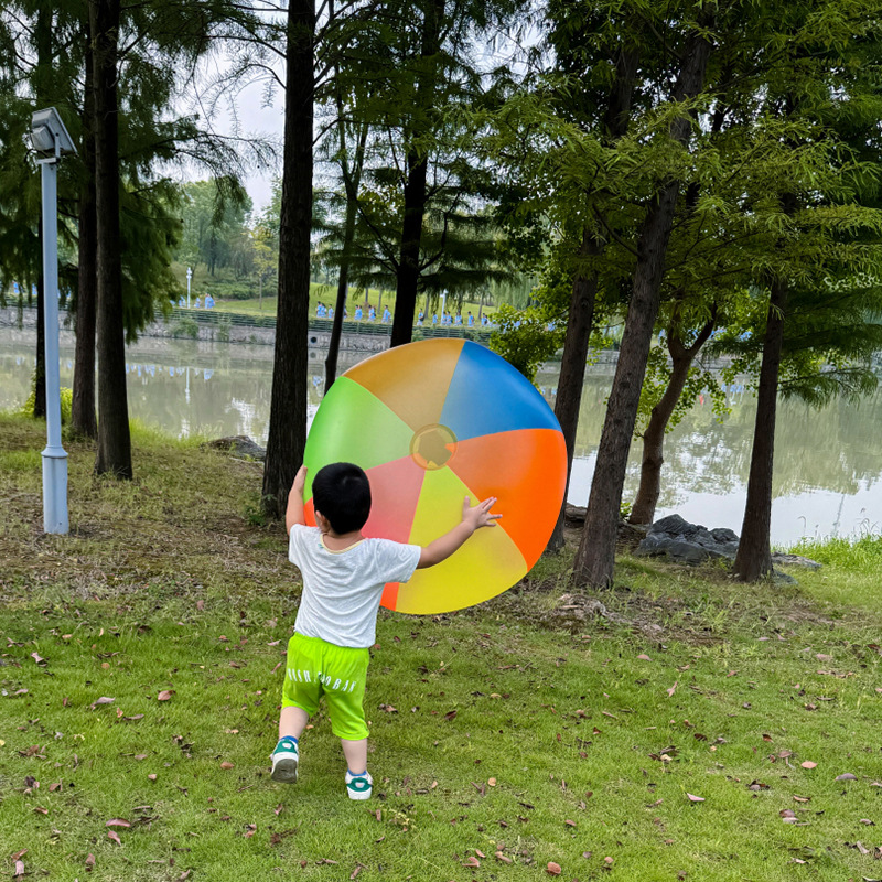 60cm diameter rainbow inflatable ball children's large color beach ball swimming pool lawn outdoor toy game ball
