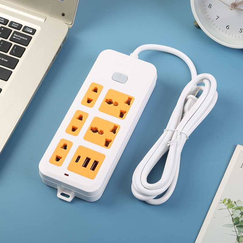 2USB + 1Type-C socket de escritorio estándar británico estándar europeo estándar americano color neutral bolsa de embalaje