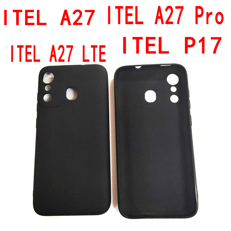 适用于 ITEL A27 A27 Pro A27 LTE P17 磨砂纯黑色手机壳磨砂黑壳