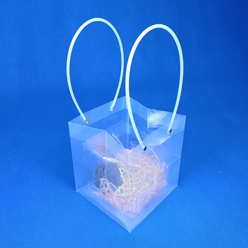 Ins bolsas de regalo de flores transparentes bolsas de mano bolsas de regalo pastel postre cuadrado ramo de flores bolsas de plástico