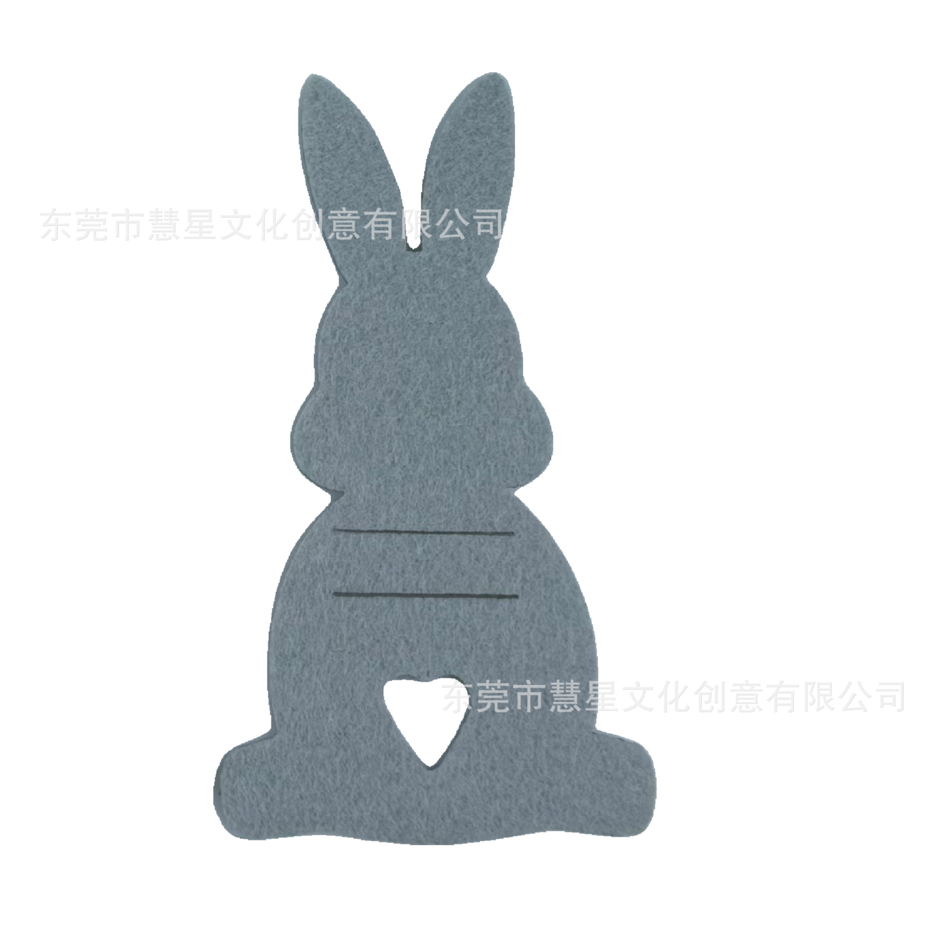 Felt Easter Bunny Wallet - Light Gray