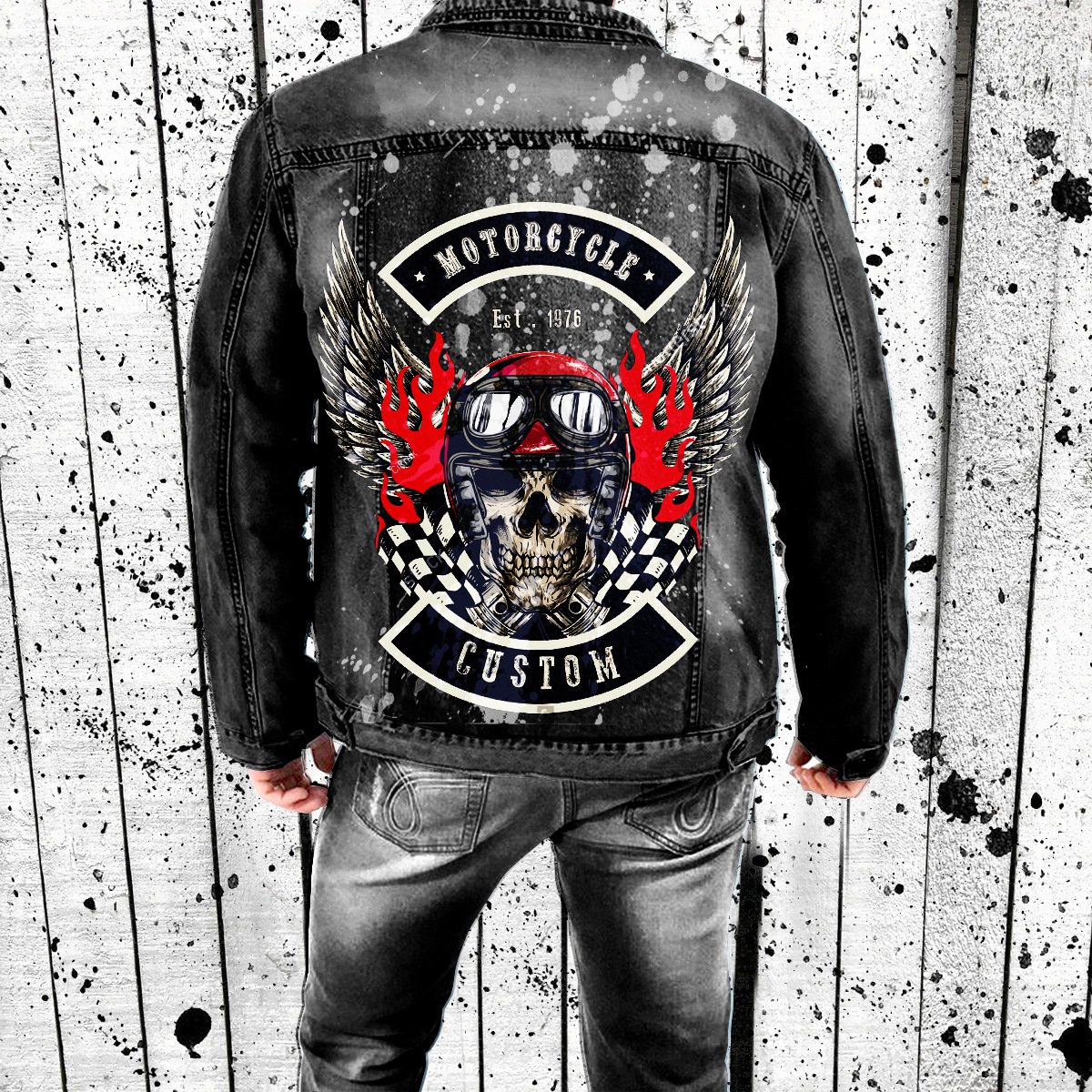 Veste en jean de style urbain 2205 avec col rabattu pour homme, idéale pour l'hiver_voghion.com