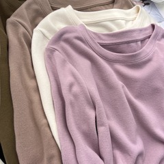 代件徳絨毛香芋紫tシャツ女子秋冬の柔らかいモチモチとした保温の中に上着を着た韓国版のベストシャツ