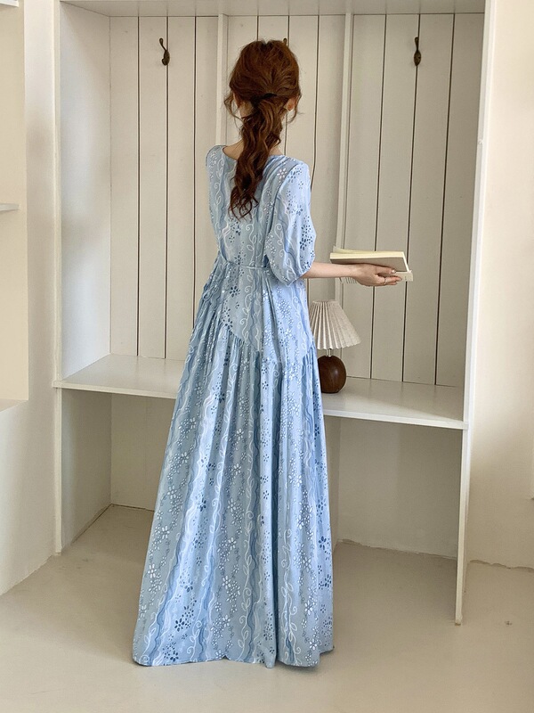 Affordable and Good Quality Items: Women's Short-Sleeved Nightgown with Belt, Long Version That Reaches the Ankles, Made of Cotton Silk, Short-Sleeved Dress That Enhances Complexion Affordable and Good Quality Items: Women's Short-Sleeved Nightgown with Belt, Long Version That Reaches the Ankles, Made of Cotton Silk, Short-Sleeved Dress That Enhances Complexion