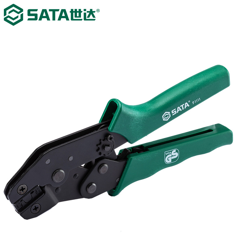 世达91111压线钳管型欧式端子棘轮压著钳冷压接钳0.14-2.5mm2