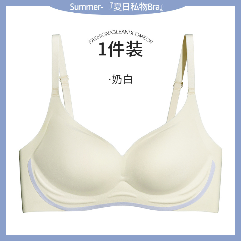 Ropa interior sin costuras Pecho pequeño push up anti-caída Sujetador de niña grande Sujetador deportivo inalámbrico Copa fija Ropa interior