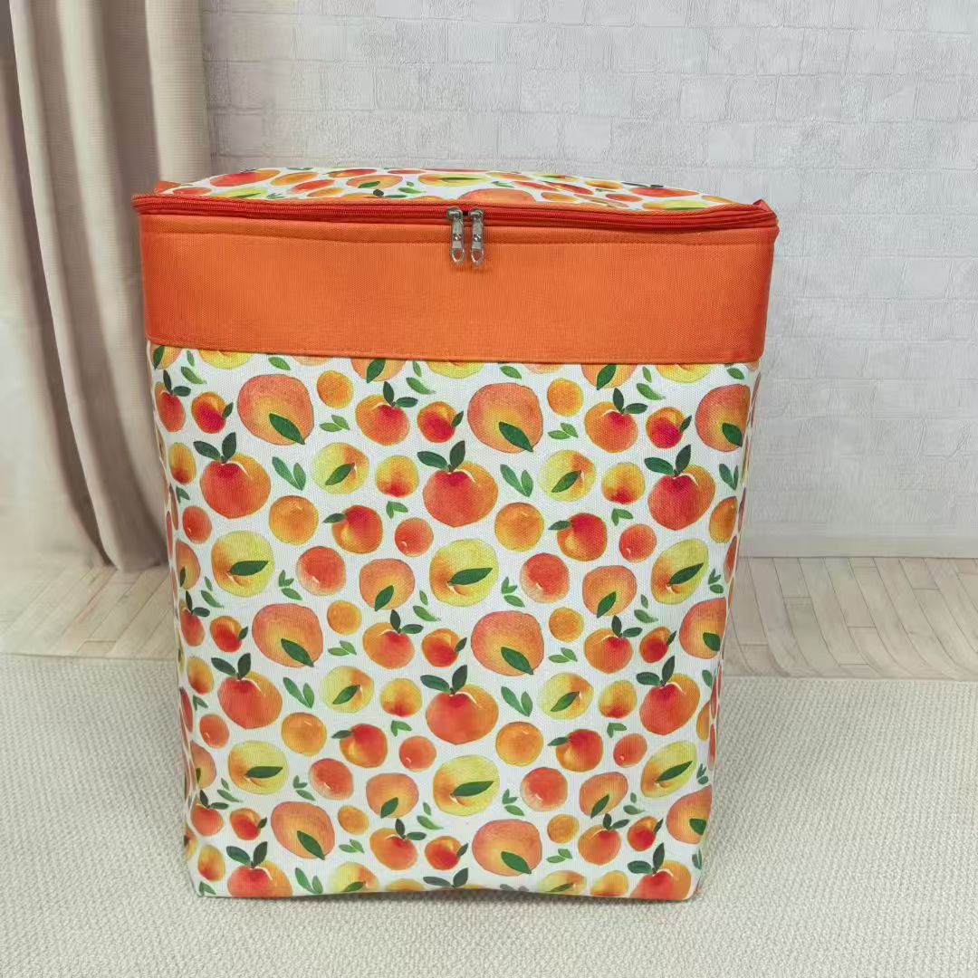 (in Stock for Quick Delivery) Household Zipper Storage Box with Steel Ring and Lid Storage Bag Organizer Box Moisture-Proof Moving Foldableing