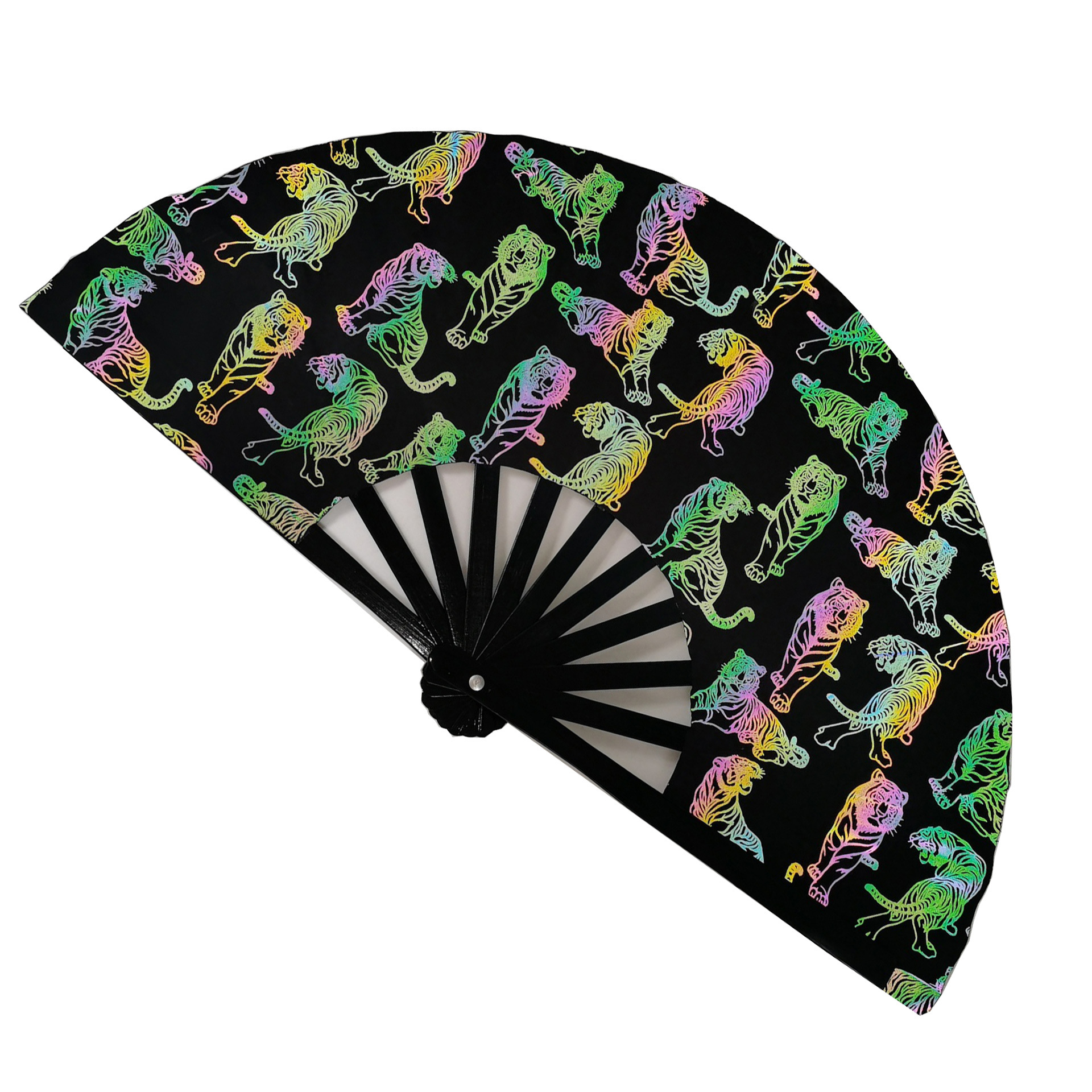 33 cm de ventilador de tela reflectante refrescante ventilador de tela reflectante Fan de fiesta reflectante Fan de kung fu ventilador de sonido