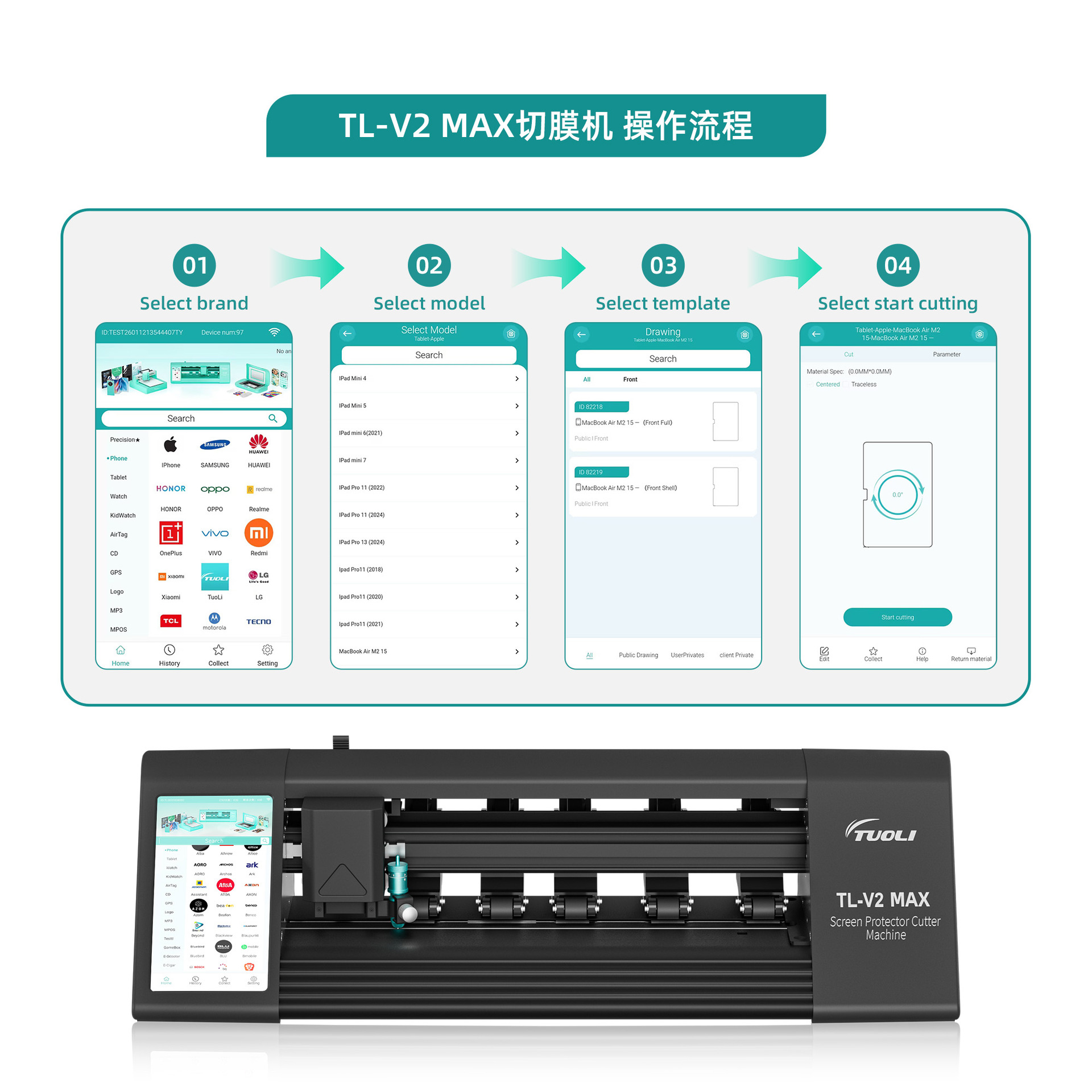 Nuevo producto 13 pulgadas 16 pulgadas máquina de corte de película de teléfono inteligente máquina de corte de película de coagulación de agua consumibles de corte de película de teléfono móvil totalmente automática máquina de corte de película de teléfono móvil image 5
