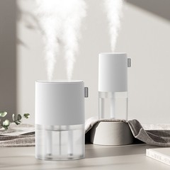 跨境新款2L双喷加湿器大容量防干烧家用静音小夜灯桌面加湿器