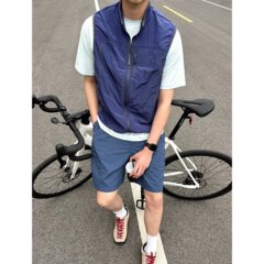 山系户外 轻量化 拼色 褶皱感金属尼龙 速干透气立领凉感马甲男女