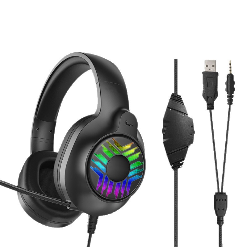 K30 kabelgebundene Over-Ear-Kopfhörer mit RGB-Beleuchtung für Gaming und Esports, In-Ear-Kopfhörer mit Mikrofon, USB-Verbindung für Desktop-Computer