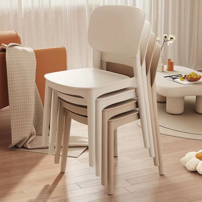 Sillas de plástico para el hogar, mesas de comedor, sillas de comedor cómodas, comerciales, modernas, taburetes simples, respaldos nórdicos.