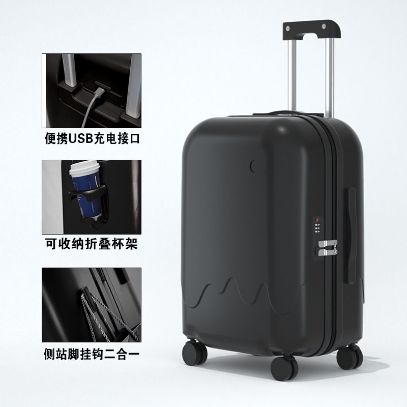 Maleta con ruedas universales, maleta con ruedas para estudiantes, maleta de 20 pulgadas, maleta de viaje, maleta con cerradura de código de embarque, maleta de cuero de gran capacidad.