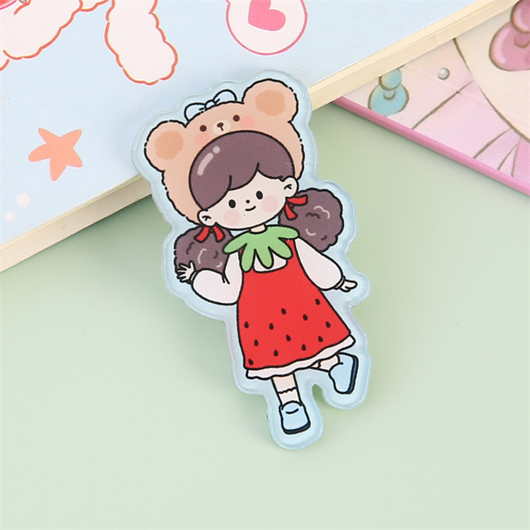 漫画クリエイティブアクリルブローチドーパミン女の子かわいいバッジ子供装饰ピンストラップアクセサリー卸売|undefined