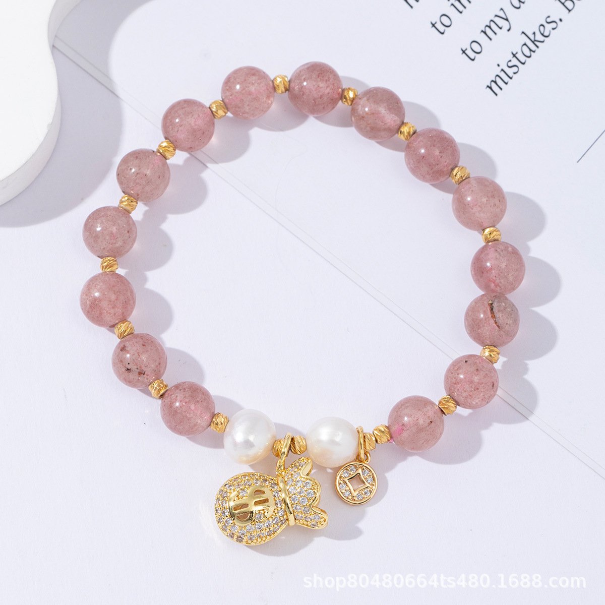 Pulseras de perlas de agua dulce naturales pulseras de alto nivel pulseras de cristal de fresa damas de moda diseñadas regalos de joyería amatista