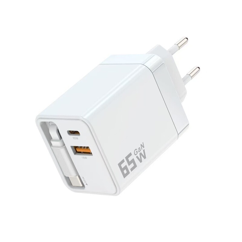 PD65Wストレッチライン充电ヘッド65W伸缩ラインA C充电器TYPE-C 65W二口ワイヤーアダプタ付き|undefined