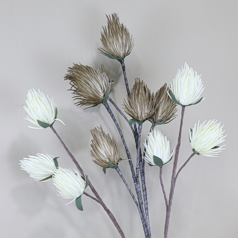 EVA仿真花 3头火龙果 仿真帝王花仿真绿植泡沫花热带植物花材装饰