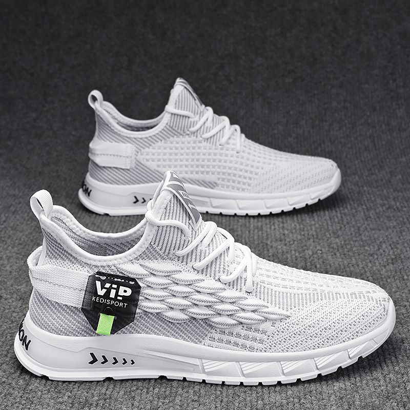 Zapatos de hombre Primavera y verano Coconut Transpirable Nueva malla Zapatos deportivos antideslizantes para correr casuales para hombres Zapatos de moda de tejido volador de todo fósforo