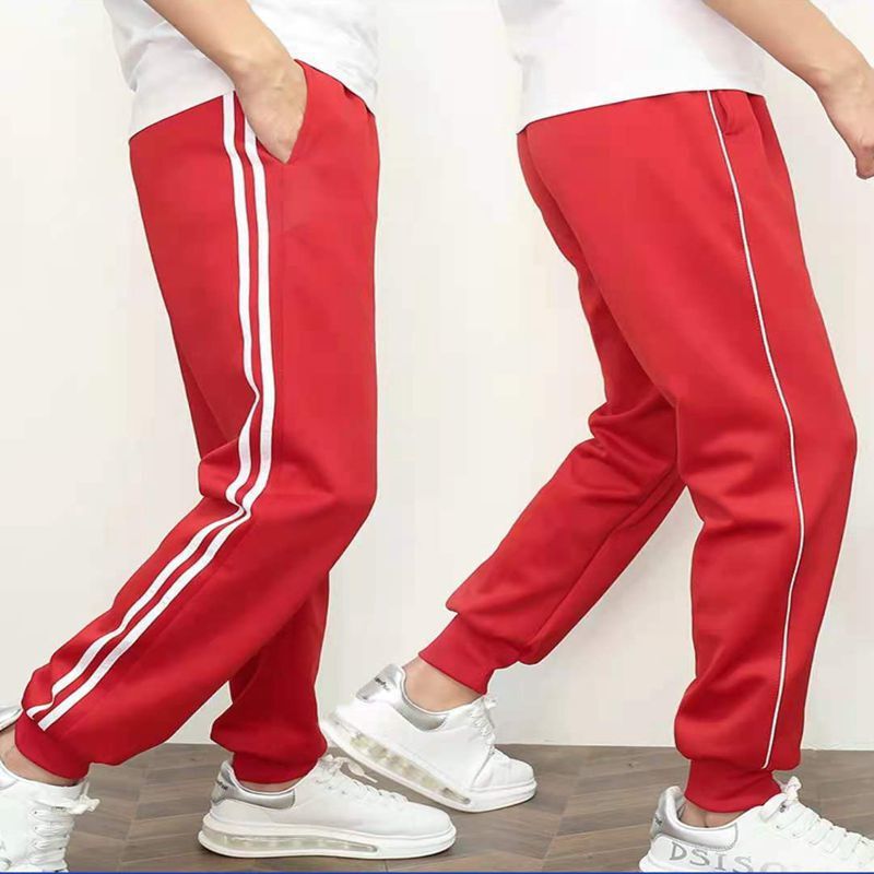 Bright Red Jogger School Uniform Pants for Boys and Girls, Suitable for Middle and High School Students, Available in Plus Sizes, with One or Two Stripes, Cuffed School Uniform Pants Bright Red Jogger School Uniform Pants for Boys and Girls, Suitable for Middle and High School Students, Available in Plus Sizes, with One or Two Stripes, Cuffed School Uniform Pants